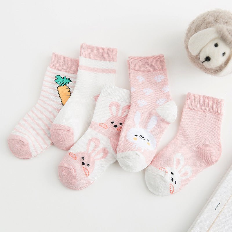 Breathable Cotton Baby/Toddler Socks (5 Pairs)
