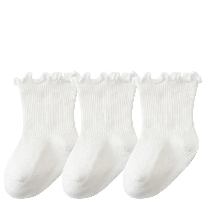 Baby's Muted Color Cotton Socks (3 Pairs)