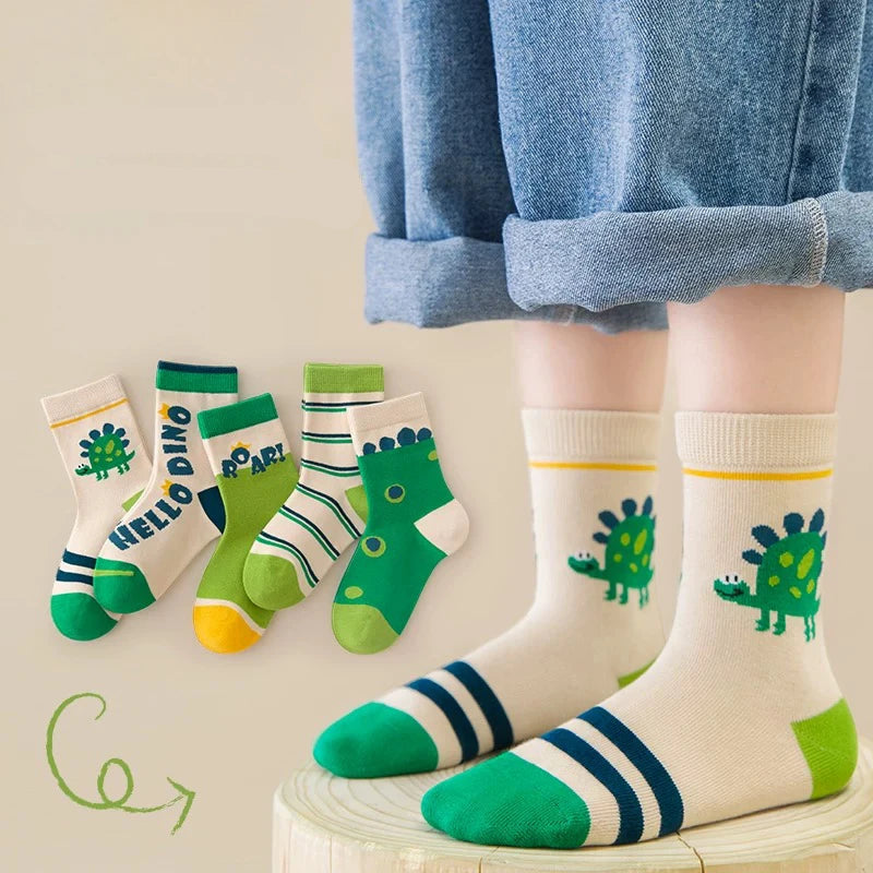 Baby & Kids Colorful Crew Socks (5 Pairs)