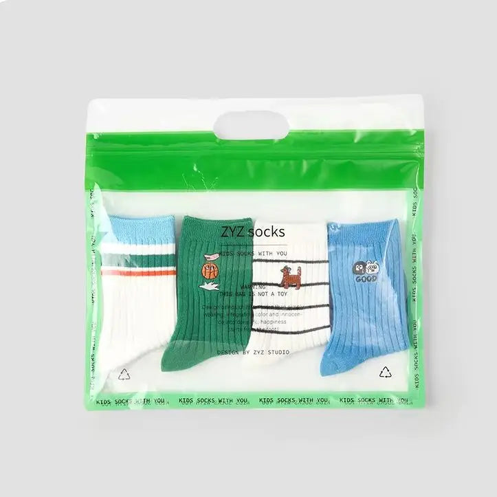 Kids Active Sporty Cotton Crew Socks (4 Pairs)