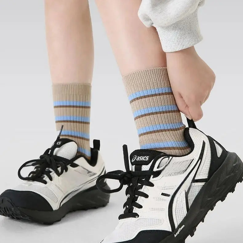 Kids Bold Cartoon Cotton Crew Socks (4 Pairs)