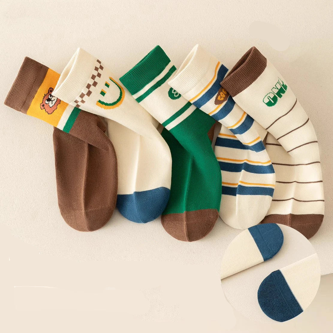 Baby & Kids Colorful Crew Socks (5 Pairs)