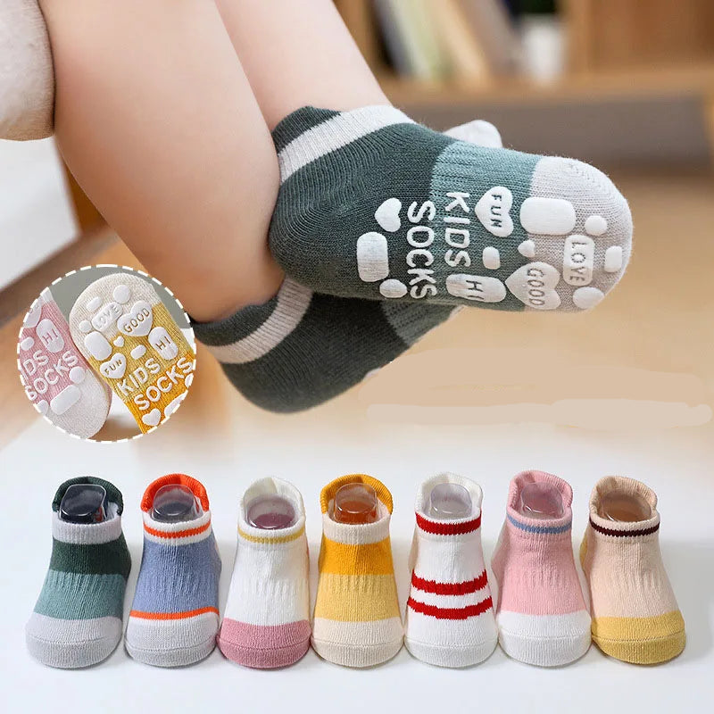 Baby & Toddler's Casual Cotton Grip Socks (5 Pairs)