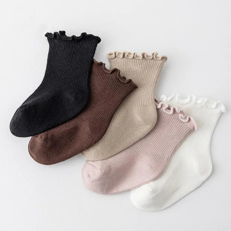 Baby's Muted Color Cotton Socks (3 Pairs)