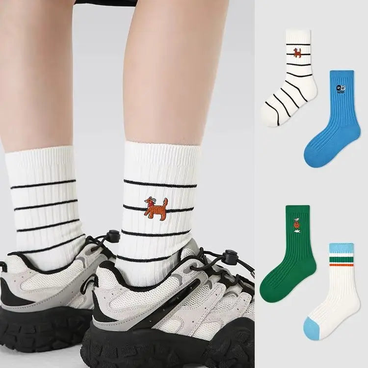 Kids Active Sporty Cotton Crew Socks (4 Pairs)