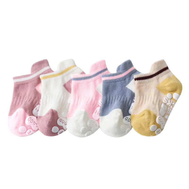 Baby & Toddler's Casual Cotton Grip Socks (5 Pairs)