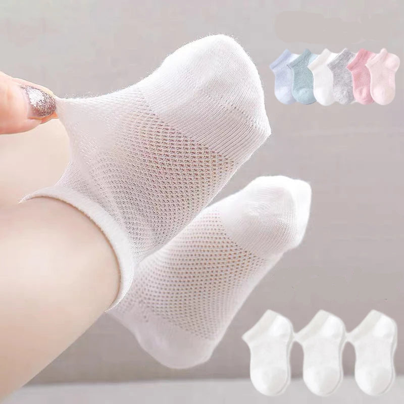 Baby Summer Mesh Cotton Ankle Socks (3 Pairs)