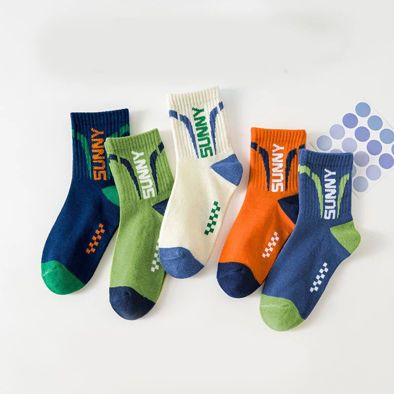 Baby & Kids Colorful Crew Socks (5 Pairs)