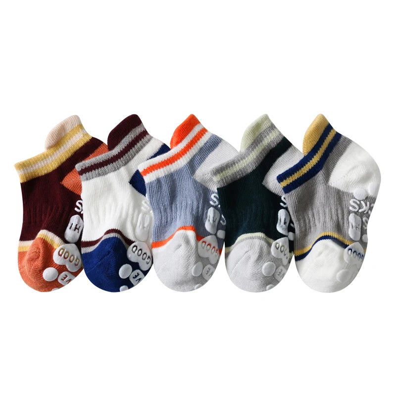 Baby & Toddler's Casual Cotton Grip Socks (5 Pairs)