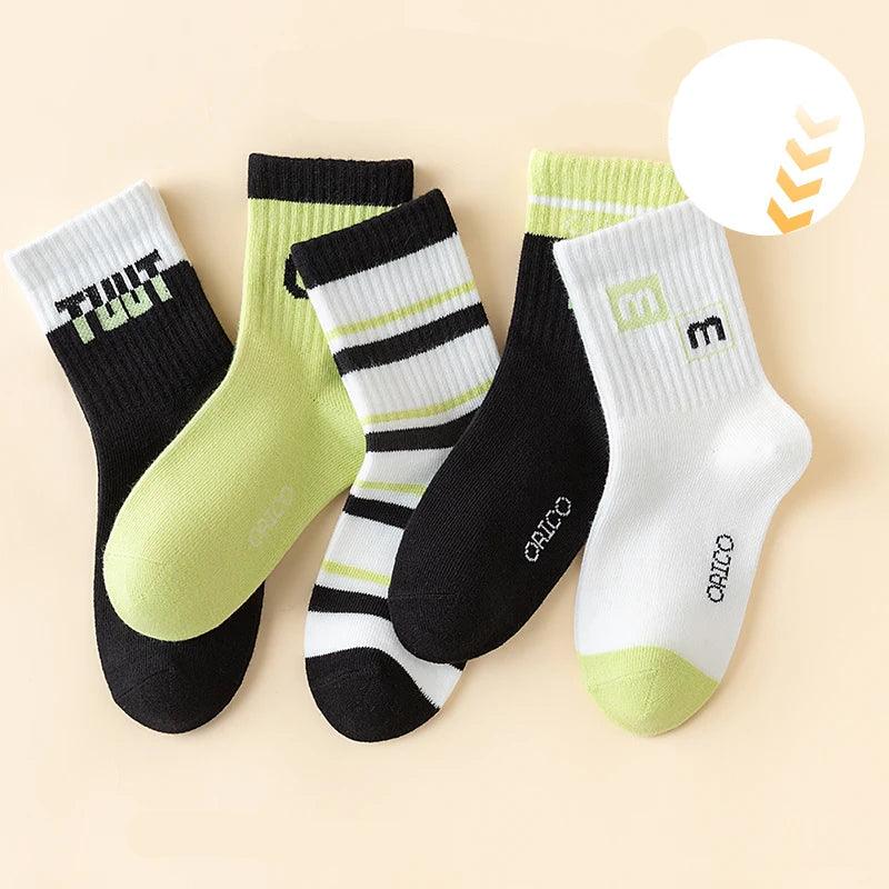 Baby & Kids Colorful Crew Socks (5 Pairs)