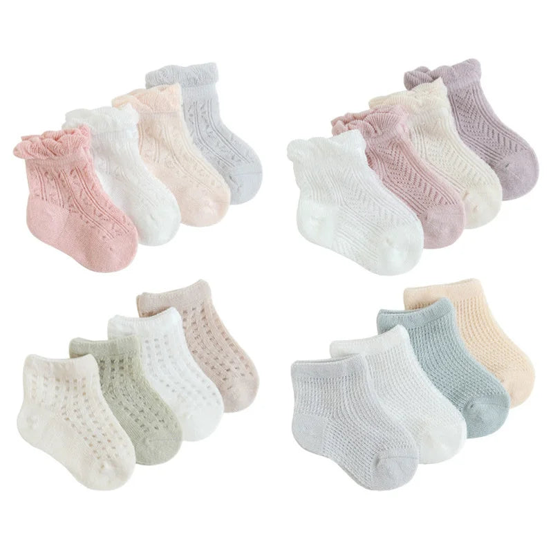 Baby Summer Mesh Cotton Socks (4 Pairs)