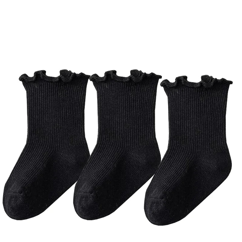 Baby's Muted Color Cotton Socks (3 Pairs)