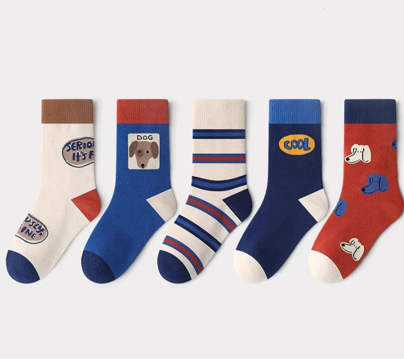 Baby & Kids Colorful Crew Socks (5 Pairs)