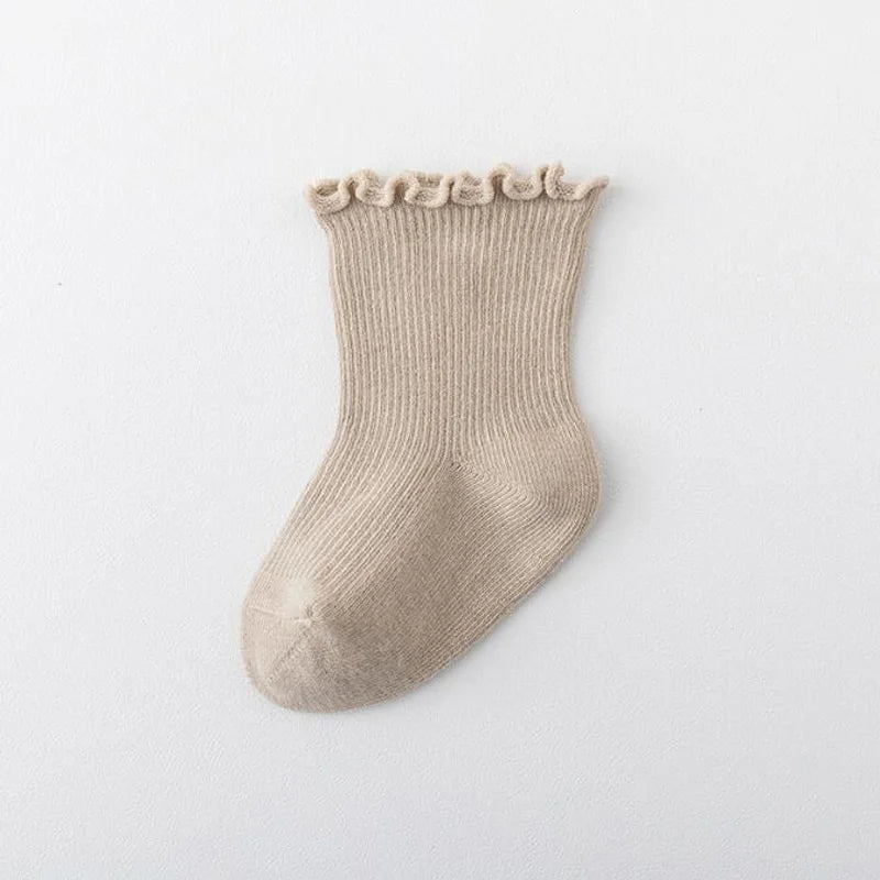 Baby's Muted Color Cotton Socks (3 Pairs)
