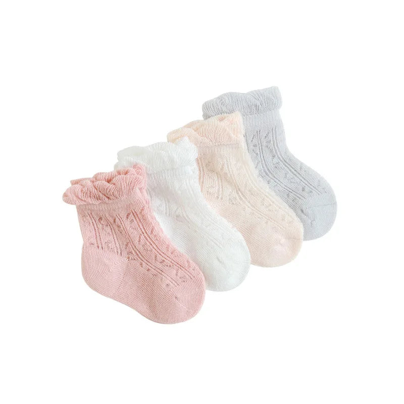 Baby Summer Mesh Cotton Socks (4 Pairs)