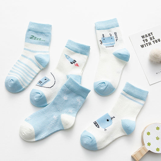 Breathable Cotton Baby/Toddler Socks (5 Pairs)