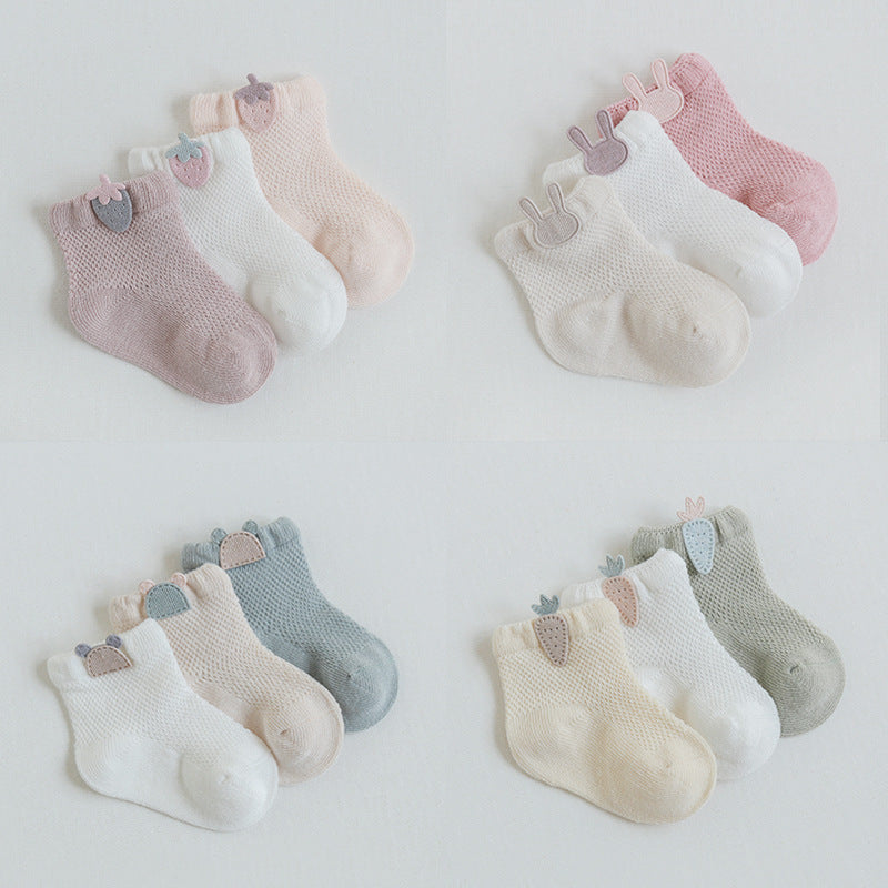 Mesh Newborn Baby Summer Socks (3 Pairs)