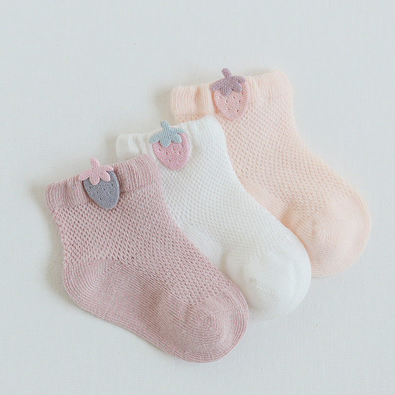 Mesh Newborn Baby Summer Socks (3 Pairs)