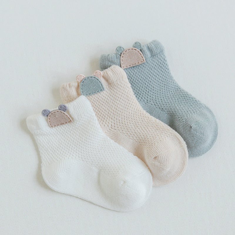 Mesh Newborn Baby Summer Socks (3 Pairs)