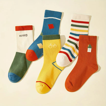 Baby & Kids Vibrant Cotton Crew Socks (5 Pairs)