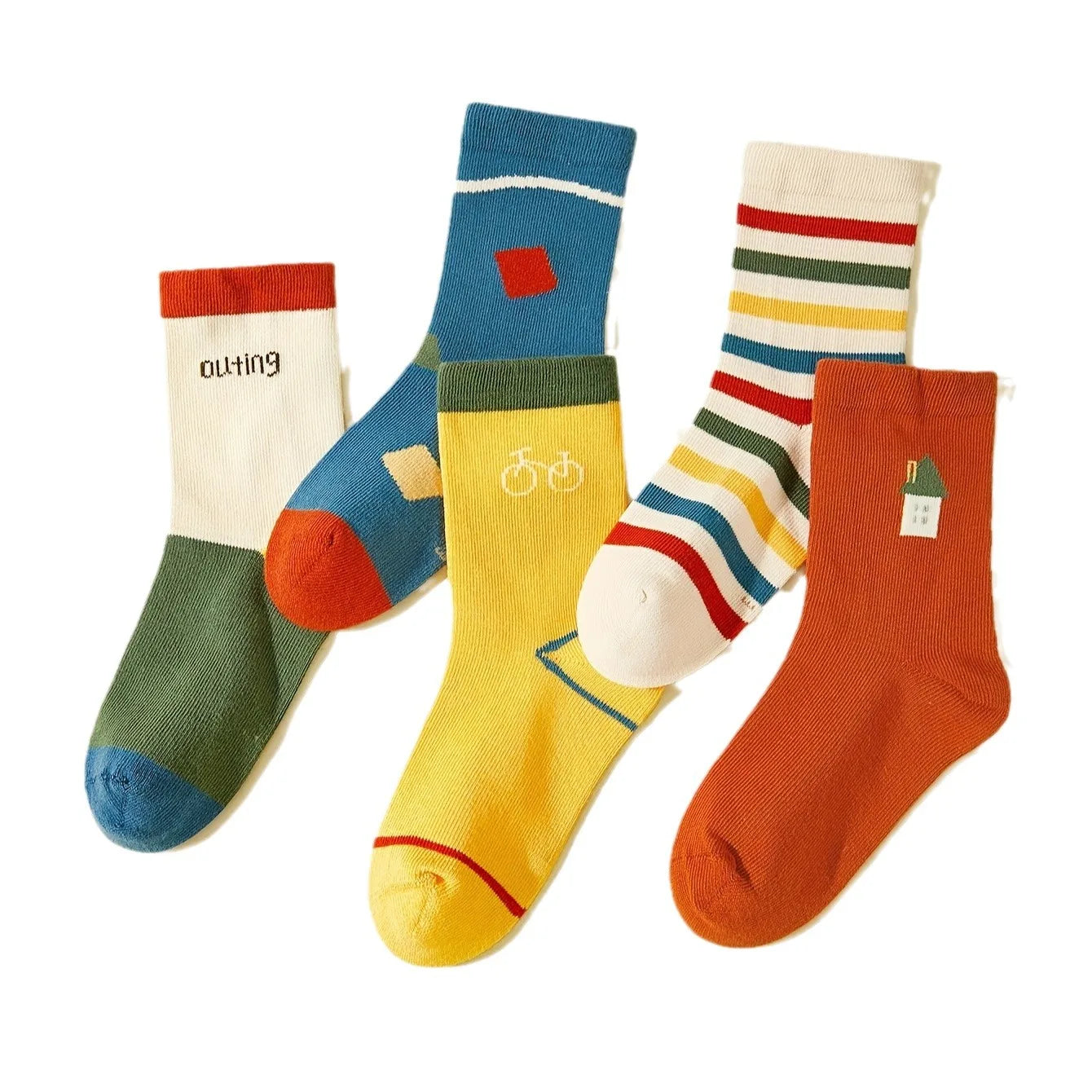 Baby & Kids Vibrant Cotton Crew Socks (5 Pairs)