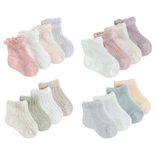Baby Summer Mesh Cotton Socks (4 Pairs)